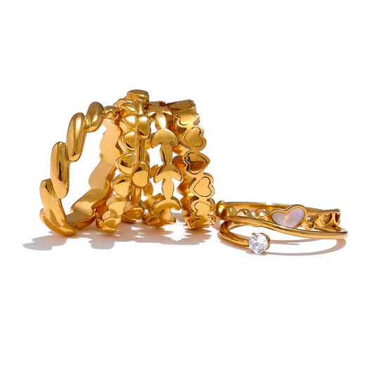 Minimalist heart modern chic fashion ring - product image