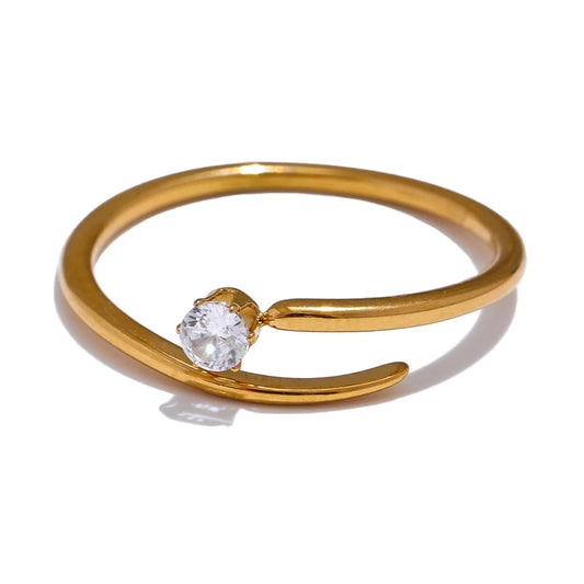 Minimalist heart modern chic fashion ring - product image