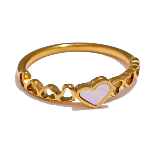Minimalist heart modern chic fashion ring - product image