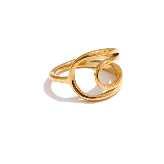 Minimalist hollow contemporary golden ring - product image