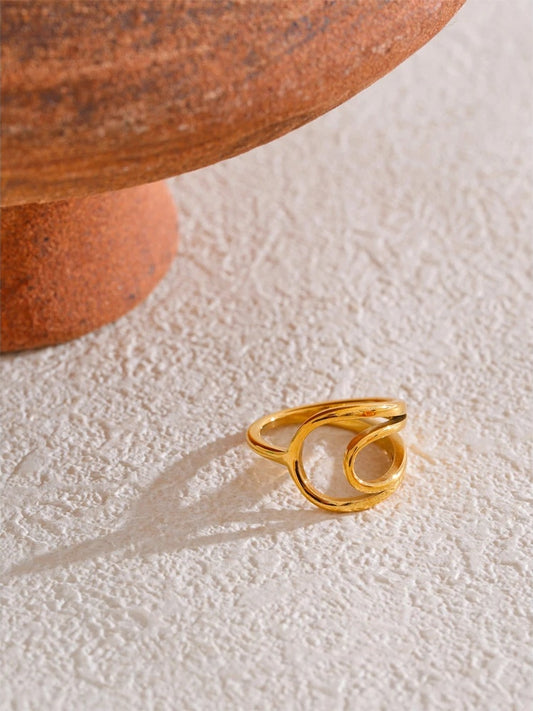 Minimalist hollow contemporary golden ring - product image