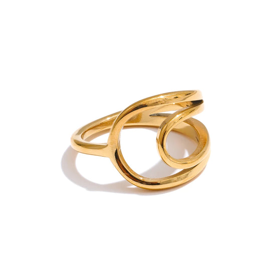 Minimalist hollow contemporary golden ring - product image