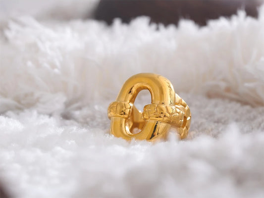 Minimalist hollow wide chunky statement ring - product image