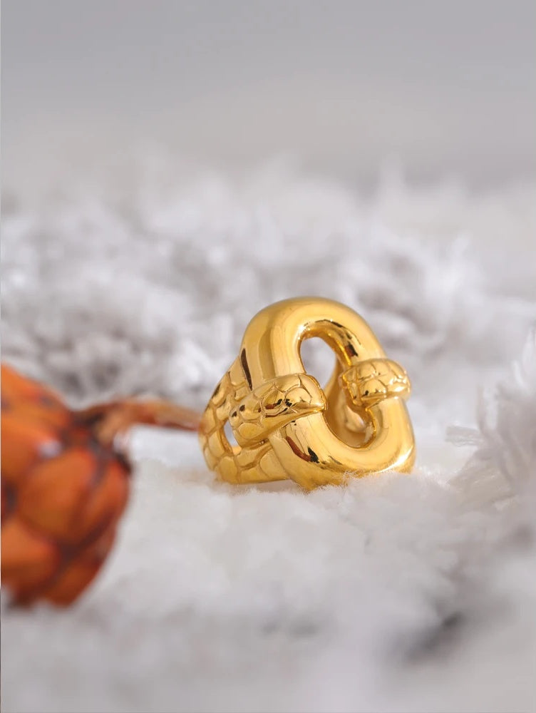 Minimalist hollow wide chunky statement ring - product image