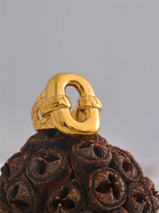 Minimalist hollow wide chunky statement ring - product image