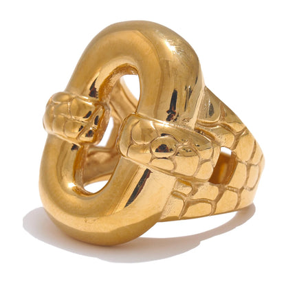 Minimalist hollow wide chunky statement ring - product image