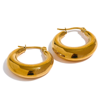 Minimalist Hoop Earrings Stainless Steel Women