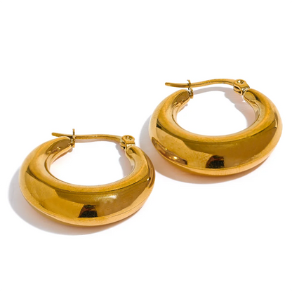 Minimalist hoop earrings stainless steel women - product image