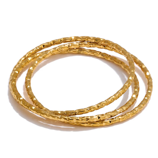 Minimalist layered circle stacked thin finger ring - product image