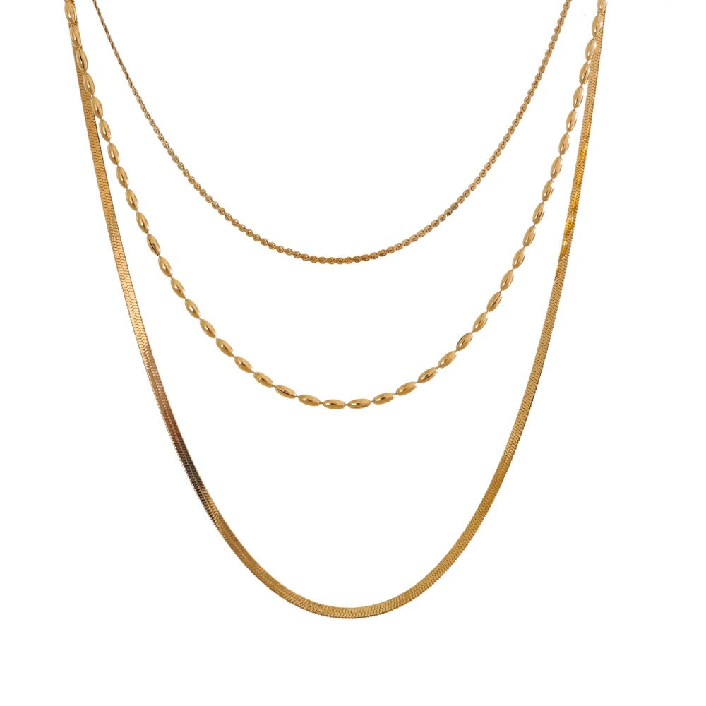 Minimalist layered stacking chain necklace - product image