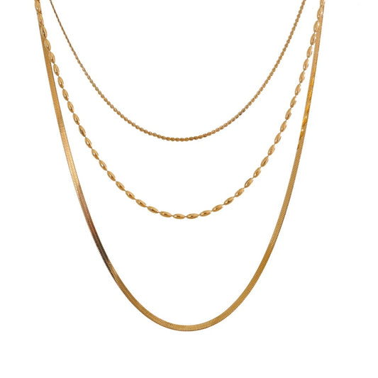 Minimalist layered stacking chain necklace - product image