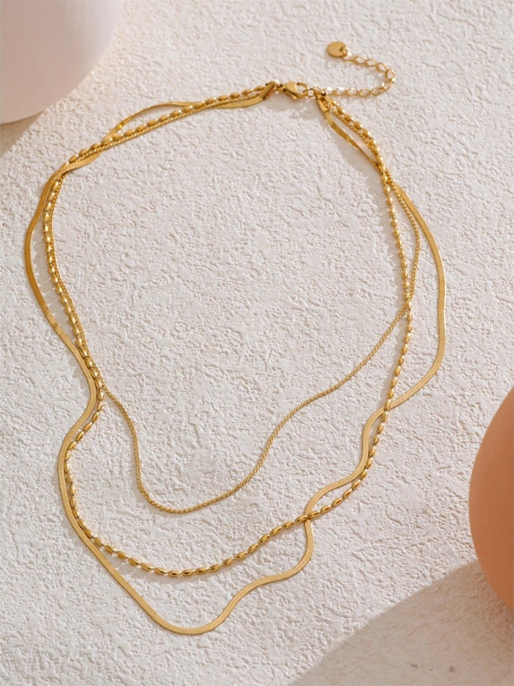 Minimalist layered stacking chain necklace - product image