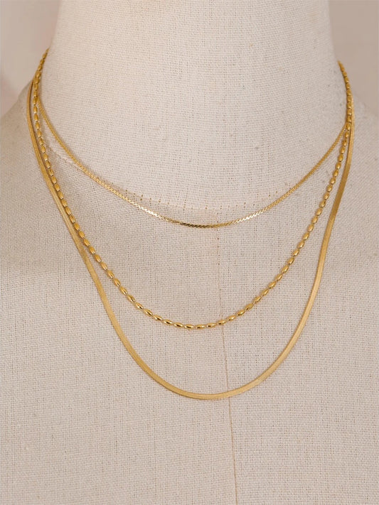 Minimalist layered stacking chain necklace - product image