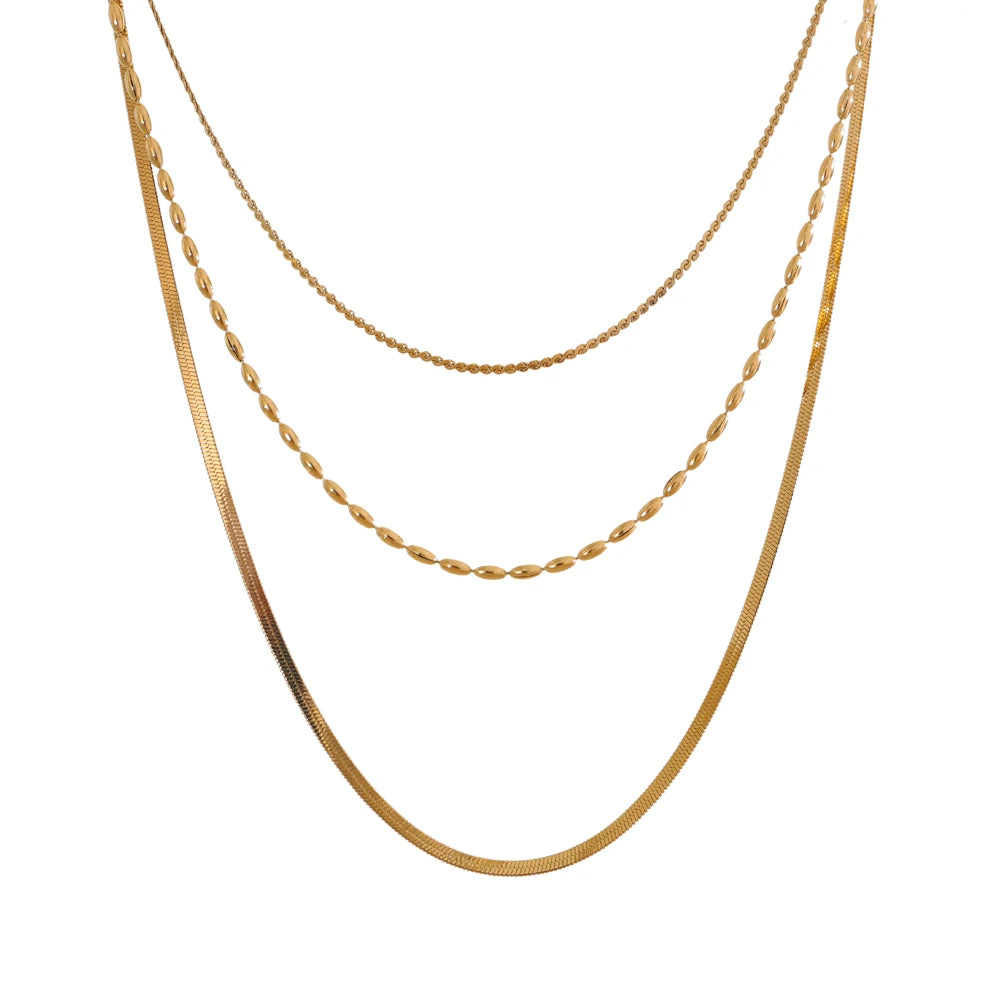 Minimalist layered stacking chain necklace - product image