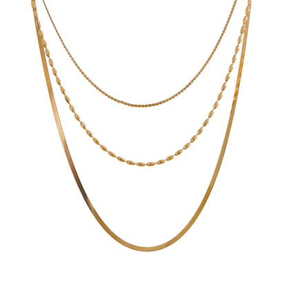 Minimalist layered stacking chain necklace - product image