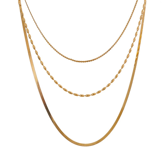 Minimalist layered stacking chain necklace - product image