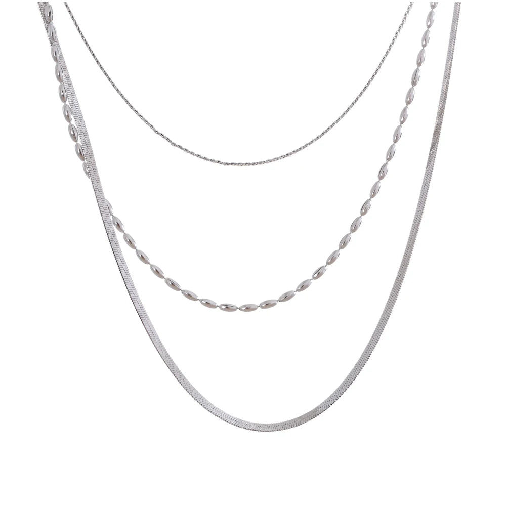 Minimalist layered stacking chain necklace - product image