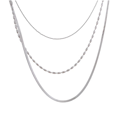 Minimalist layered stacking chain necklace - product image