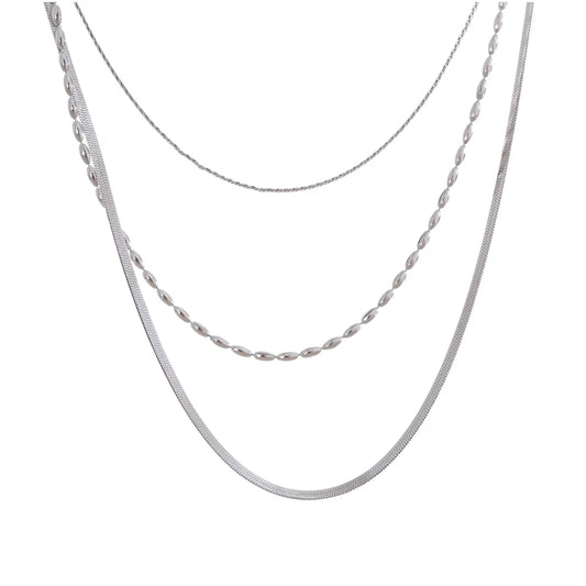 Minimalist layered stacking chain necklace - product image