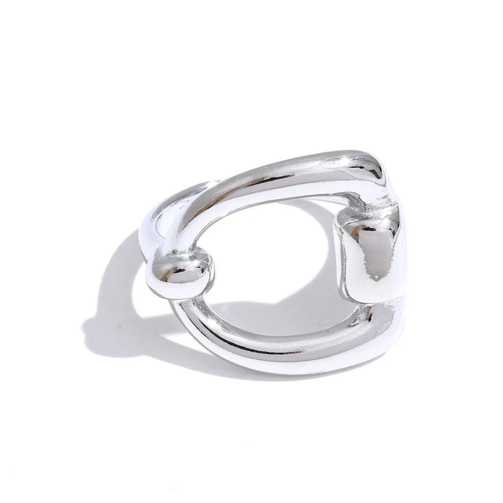Minimalist letter d open adjustable ring - product image