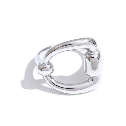 Minimalist letter d open adjustable ring - product image