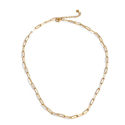 Minimalist metal chain necklace bracelet jewelry set - product image