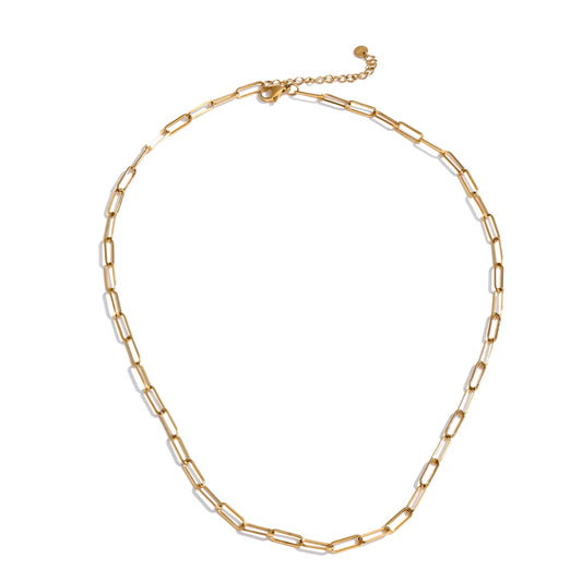 Minimalist metal chain necklace bracelet jewelry set - product image