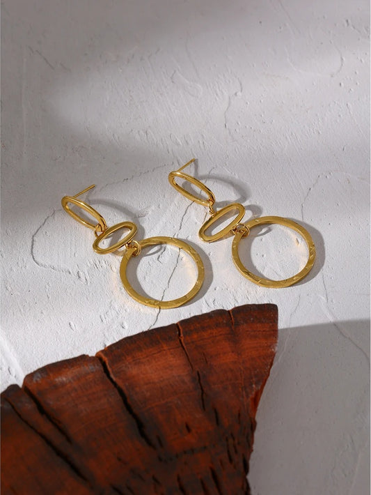 Minimalist modern long drop dangle earrings - product image