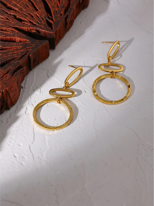 Minimalist modern long drop dangle earrings - product image