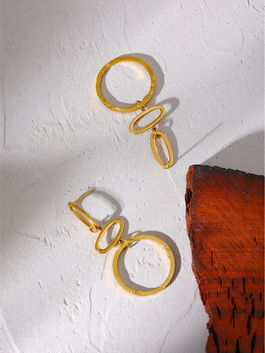 Minimalist modern long drop dangle earrings - product image