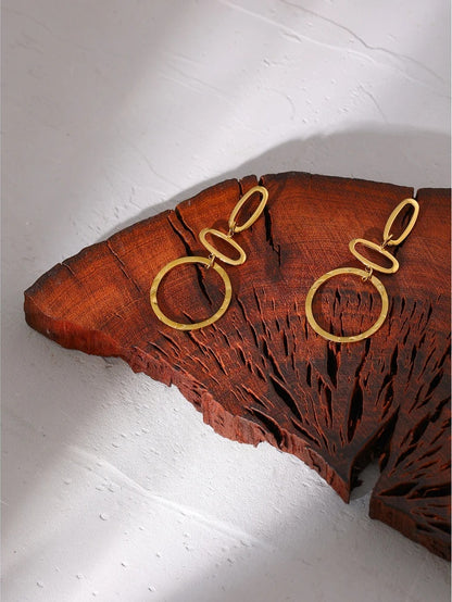 Minimalist modern long drop dangle earrings - product image