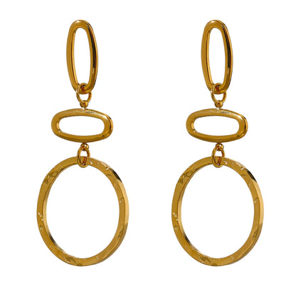 Minimalist modern long drop dangle earrings - product image
