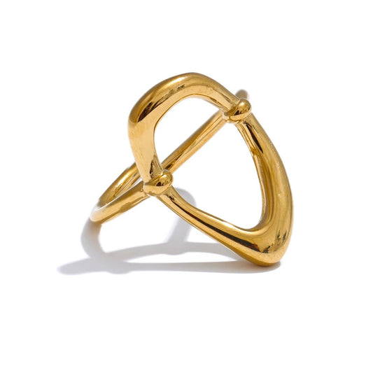 Minimalist oval hollow open finger ring - product image
