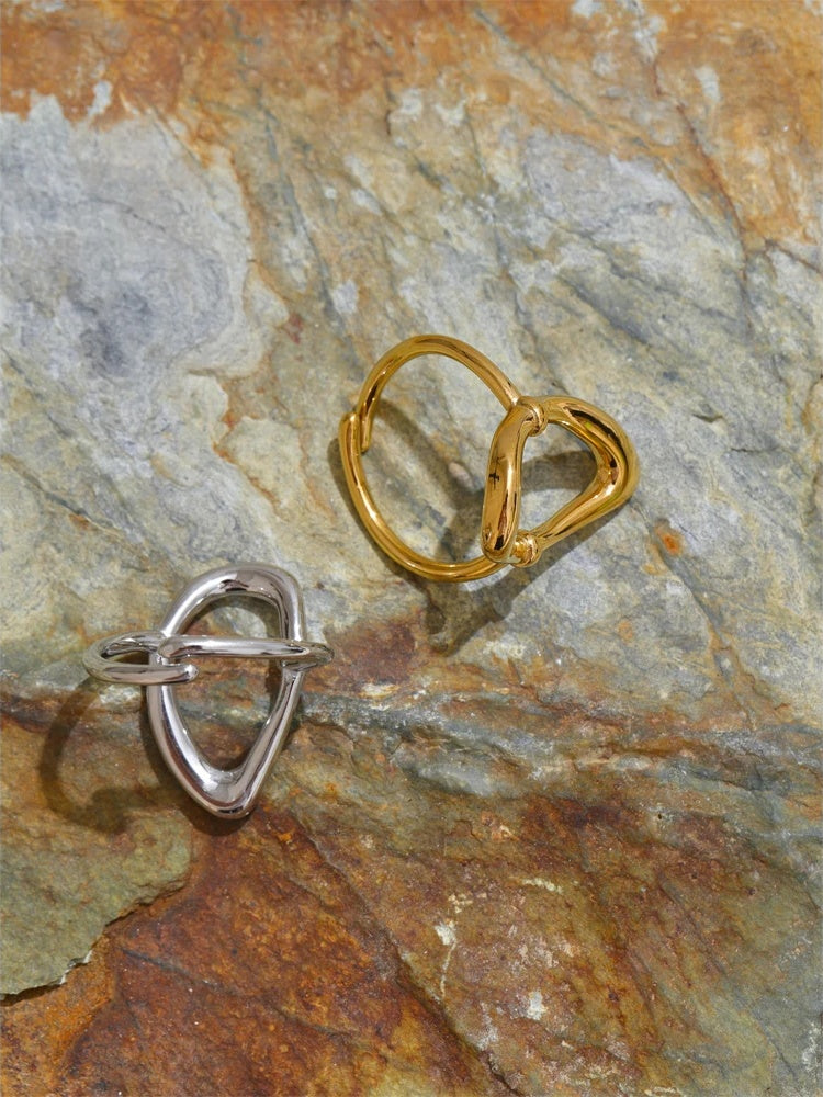 Minimalist oval hollow open finger ring - product image