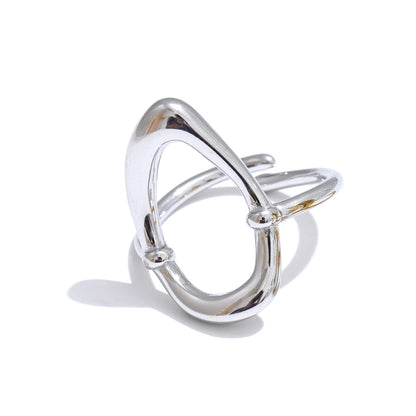 Minimalist oval hollow open finger ring - product image