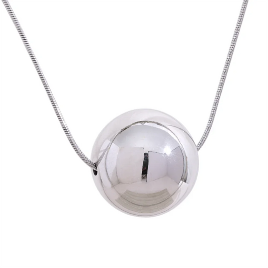 Minimalist round ball bead pendant necklace - product image