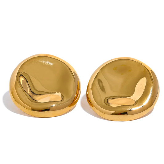 Minimalist round button stud earrings daily wear - product image