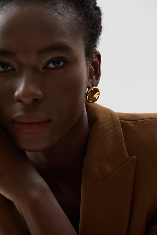 Minimalist round button stud earrings daily wear - product image