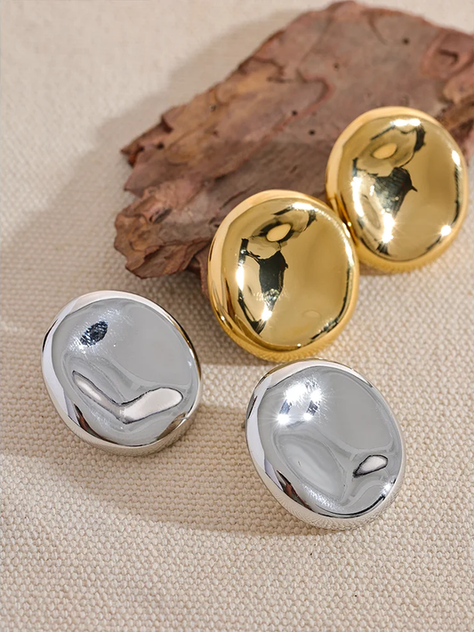 Minimalist round button stud earrings daily wear - product image