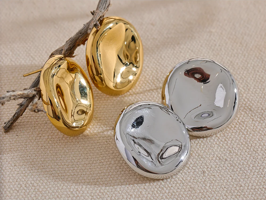 Minimalist round button stud earrings daily wear - product image