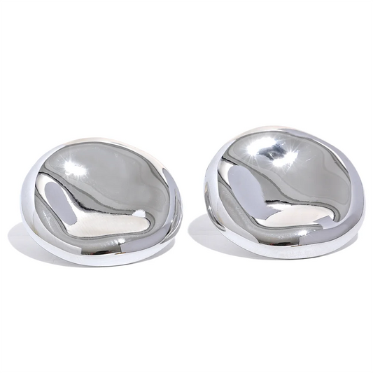 Minimalist round button stud earrings daily wear - product image
