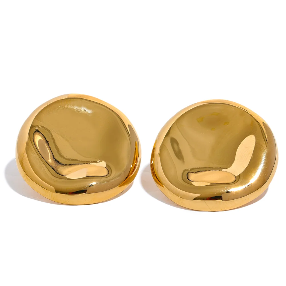Minimalist round button stud earrings daily wear - product image