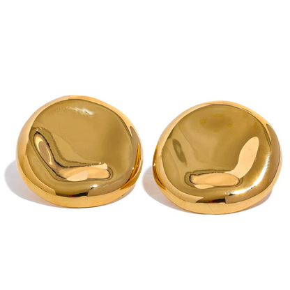 Minimalist round button stud earrings daily wear - product image