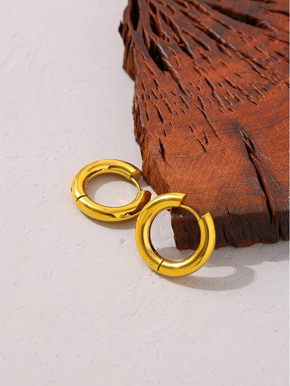 Minimalist round hollow hoop earrings charm - product image