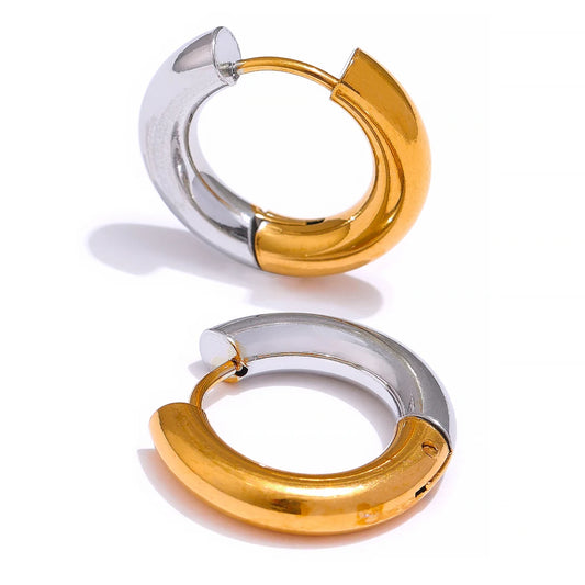 Minimalist round hoop earrings women - product image