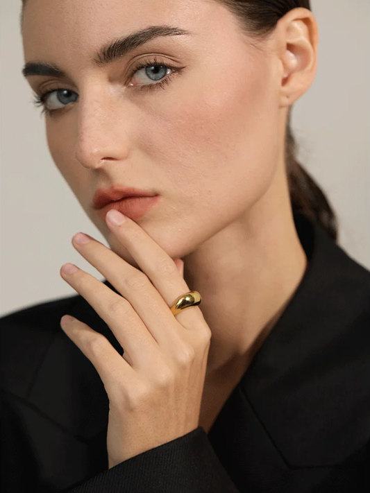 Minimalist smooth contemporary finger waterproof ring - product image