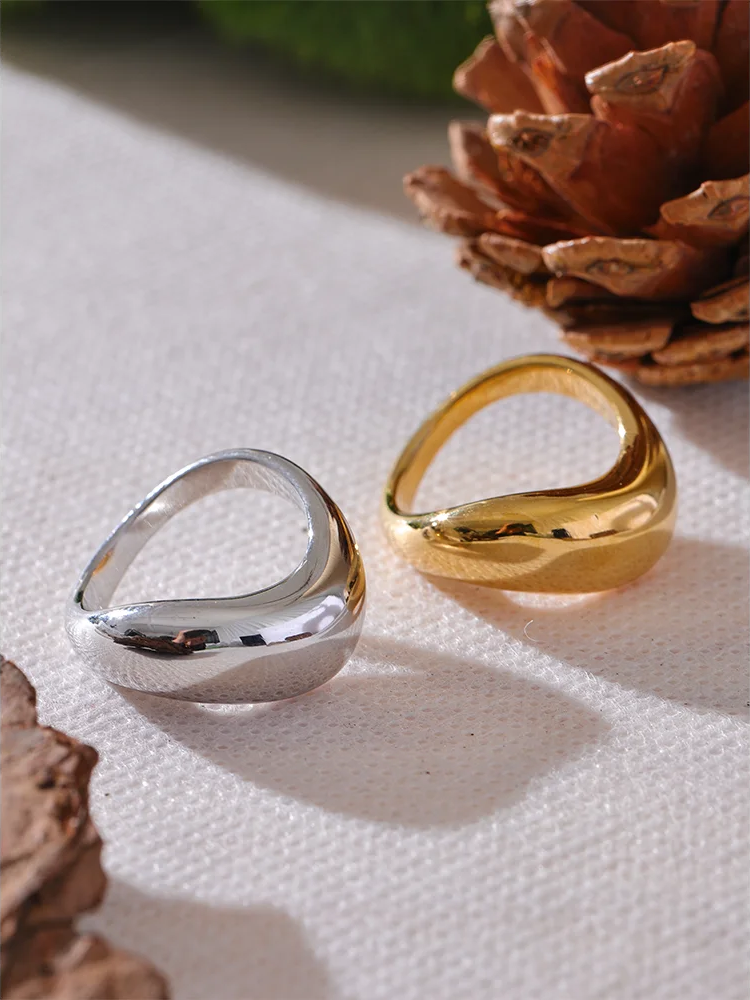 Minimalist smooth contemporary finger waterproof ring - product image