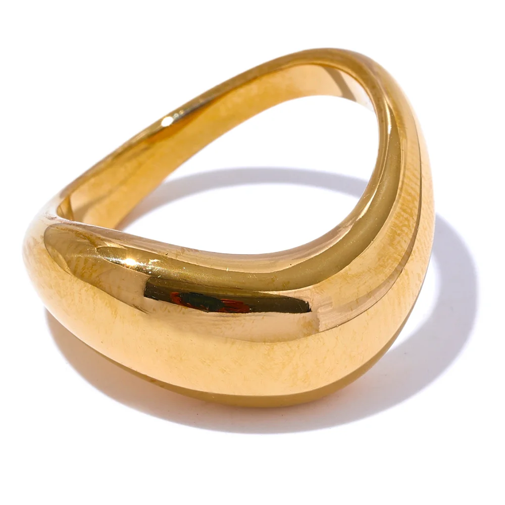 Minimalist smooth contemporary finger waterproof ring - product image