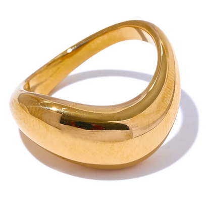 Minimalist smooth contemporary finger waterproof ring - product image
