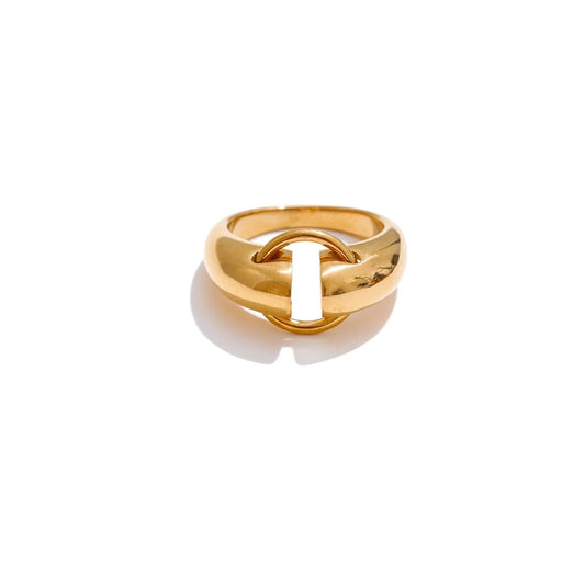 Minimalist smooth daily charm ring - product image